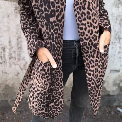 Chaqueta Amanda - Chaqueta con capucha y estampado de leopardo